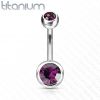 Piercing do pupíku - banánek TITAN (růžová)
