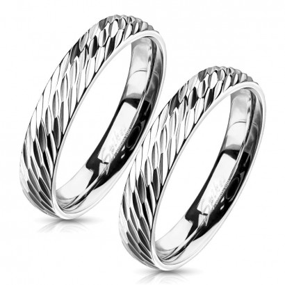 OPR1832 Ocelové snubní prsteny - pár