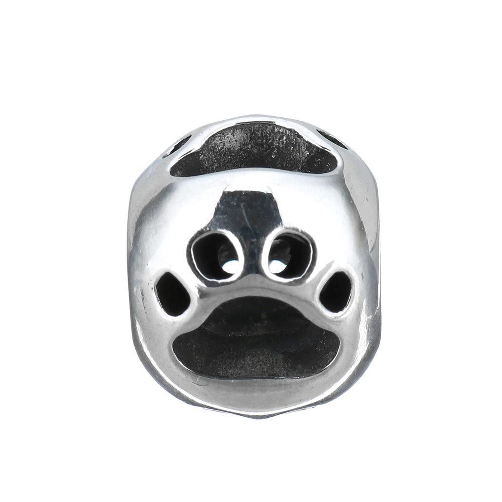 S4U Navlékací ocelový přívěsek korálek tlapka - K0057