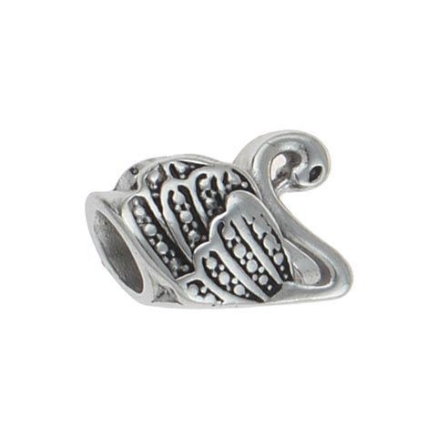 S4U Navlékací ocelový přívěsek korálek - labuť - K0065