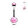 Piercing do pupíku - banánek opál (zelená)