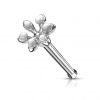Piercing do nosu kytička (růžová)