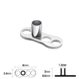 Levně S4U Kompletní microdermal piercing 1,2 mm - čirý zirkon (5 mm) - MD030C-05