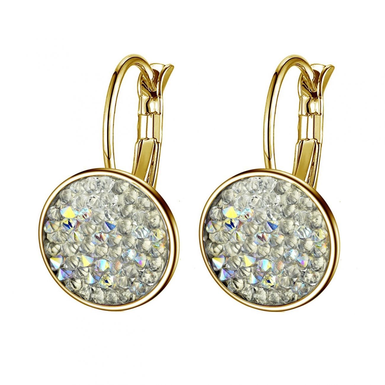 Zlacené náušnice s krystaly Crystals from Swarovski CRYSTAL AB - LVX108-AB