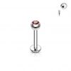 Piercing do brady - labreta (tyrkysová, 3 mm, 1,2 x 8 mm)