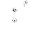 Piercing do brady - labreta (tyrkysová, 3 mm, 1,2 x 8 mm)