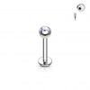 Piercing do brady - labreta (tyrkysová, 3 mm, 1,2 x 8 mm)