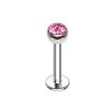 Piercing do brady - labreta 1,2 x 8 mm (tmavě růžová)