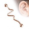 Industrial piercing 1,6 x 38 mm (růžové zlato)