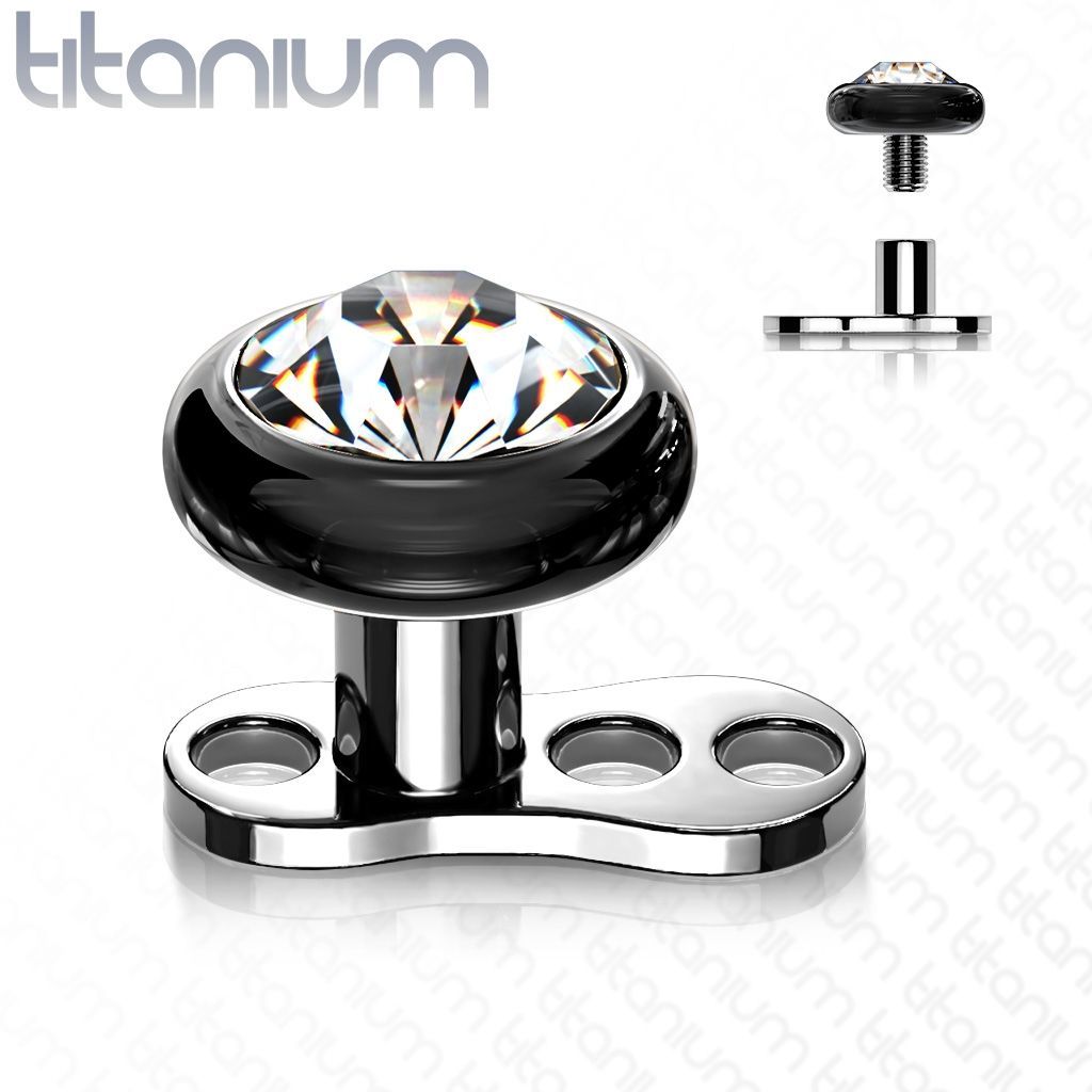 Kompletní microdermal piercing 1,2 mm - kamínek 4 mm - MD028K-04