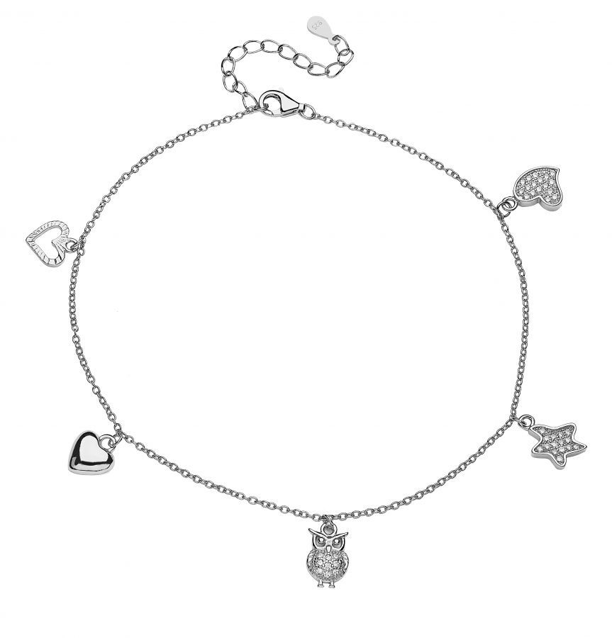 NUBIS Stříbrný náramek na nohu - NB-6005