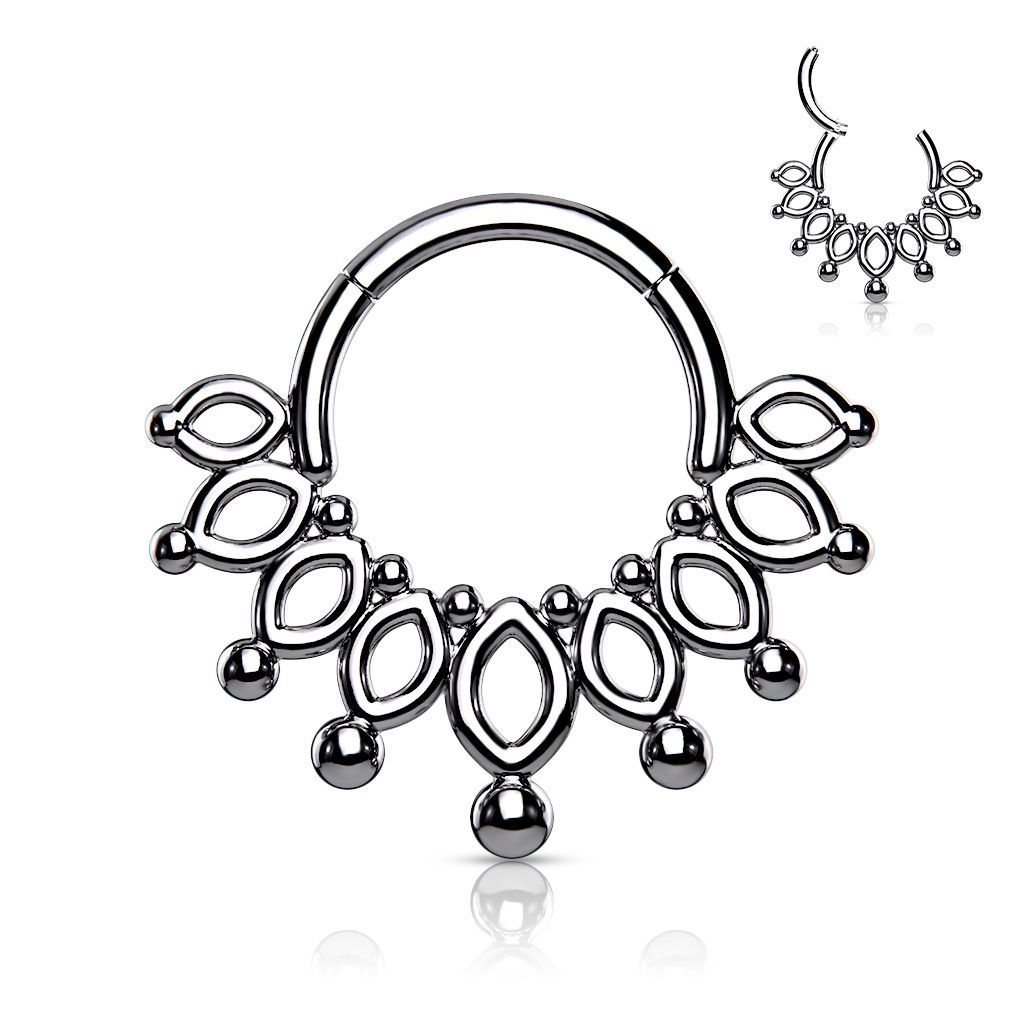 Ocelový piercing do nosu - septum - NS0034-ST