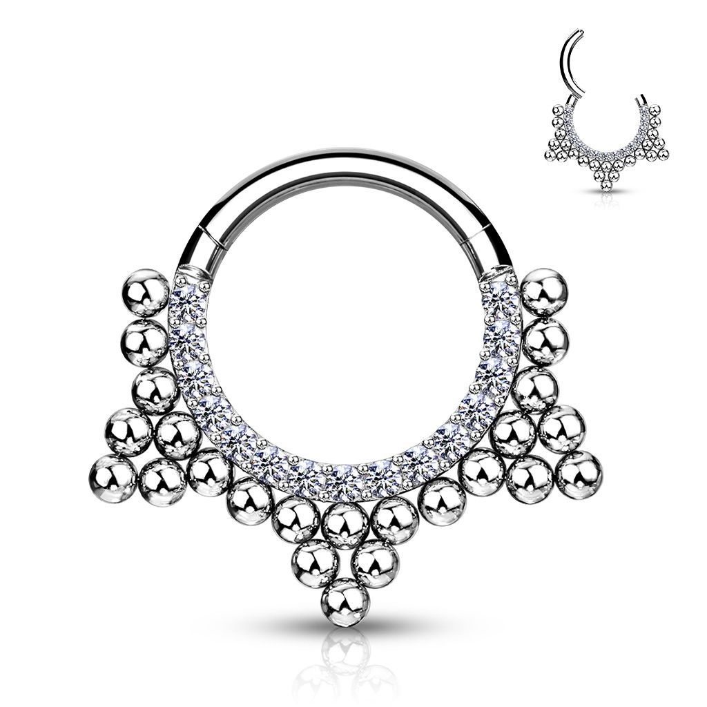 Levně Ocelový piercing do nosu - septum - NS0035-ST