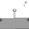 Piercing do brady - labreta (červená, 3 mm, 1,2 x 8 mm)