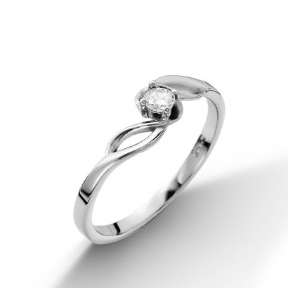 Stříbrný prsten se zirkonem (1,39 g, 53)