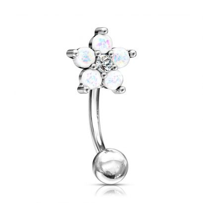 Piercing do obočí kytička (bílá)