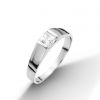 Stříbrný prsten s hranatým zirkonem (1,9 g, 52)