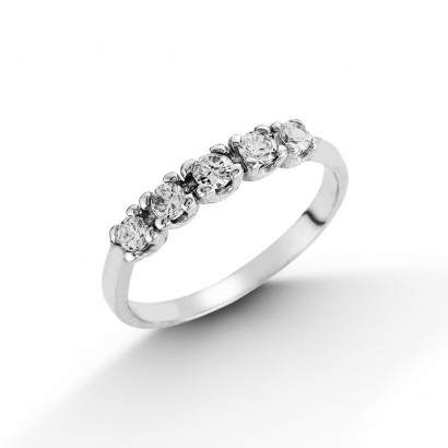 Stříbrný prsten se 5ti zirkony (1,50 g, 51)