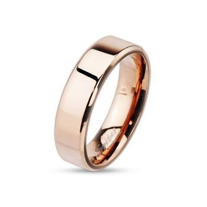 Zlacený ocelový prsten, šíře 6 mm (49)