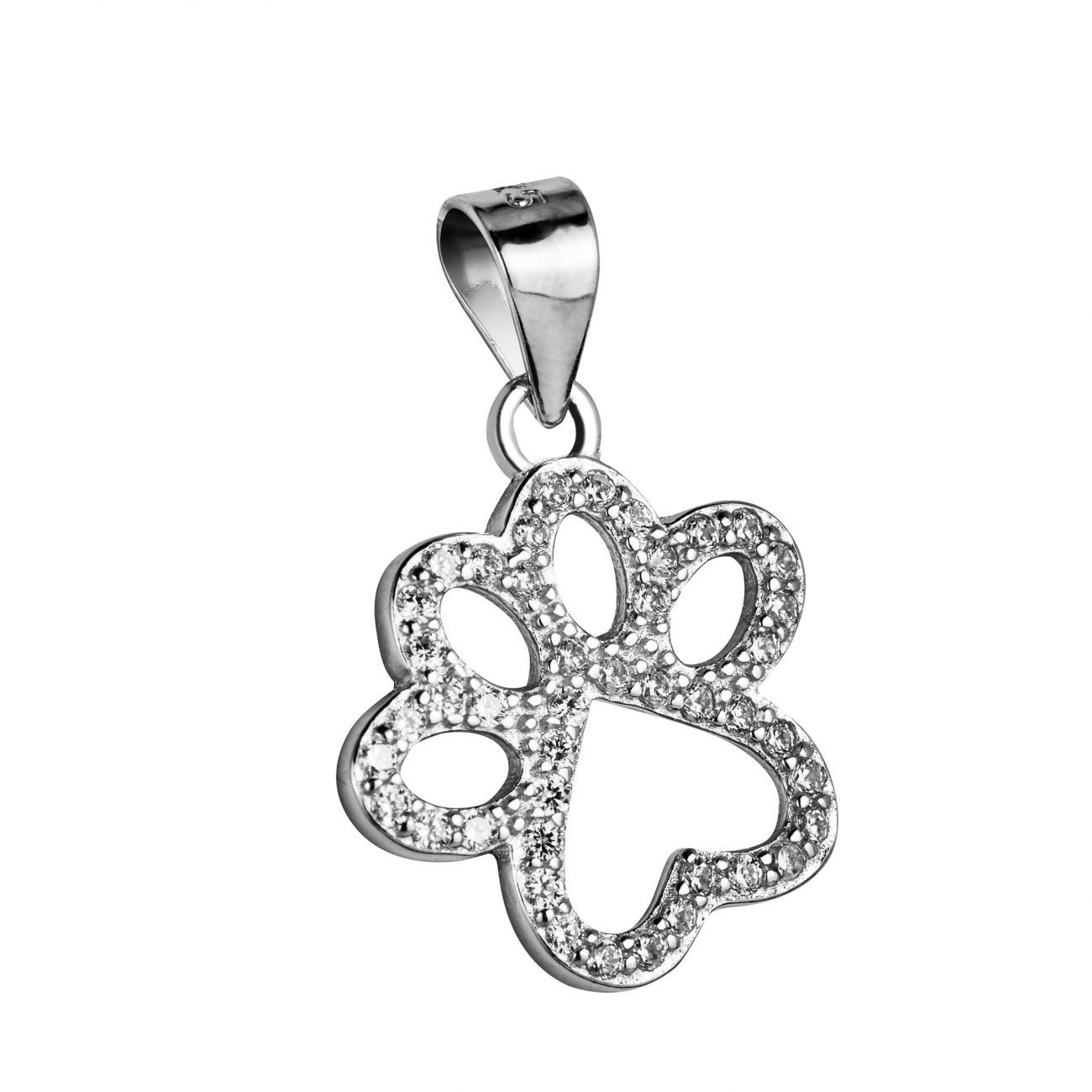 NUBIS Stříbrný přívěsek tlapka se zirkony - NB-4049
