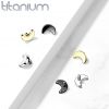 Náhradní ozdoba k labretě TITAN, závit 1,2 mm (žluté zlato)