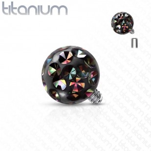 Ozdobná kulička k dermálu TITAN, závit 1,6 mm, barva: Vitrail Medium