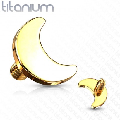 Ozdoba k dermálu TITAN, závit 1,6 mm (žluté zlato)
