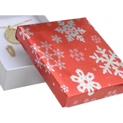 Vánoční dárková krabička na soupravu - červené víčko