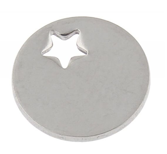 Ocelový přívěsek - mini kolečko s hvězdičkou