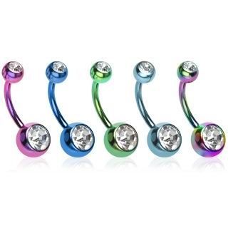 Levně S4U Piercing do pupíku - banánek (čirá/tmavě fialová) - BS01034-CA