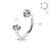 Piercing - podkova s vnitřním závitem (duhová)