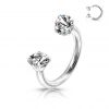 Piercing - podkova s vnitřním závitem (tyrkysová)