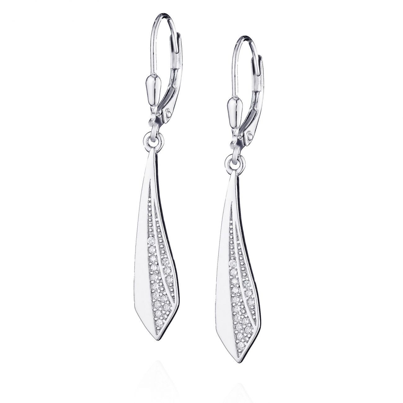 NUBIS Visací náušnice se zirkony - NB-3180