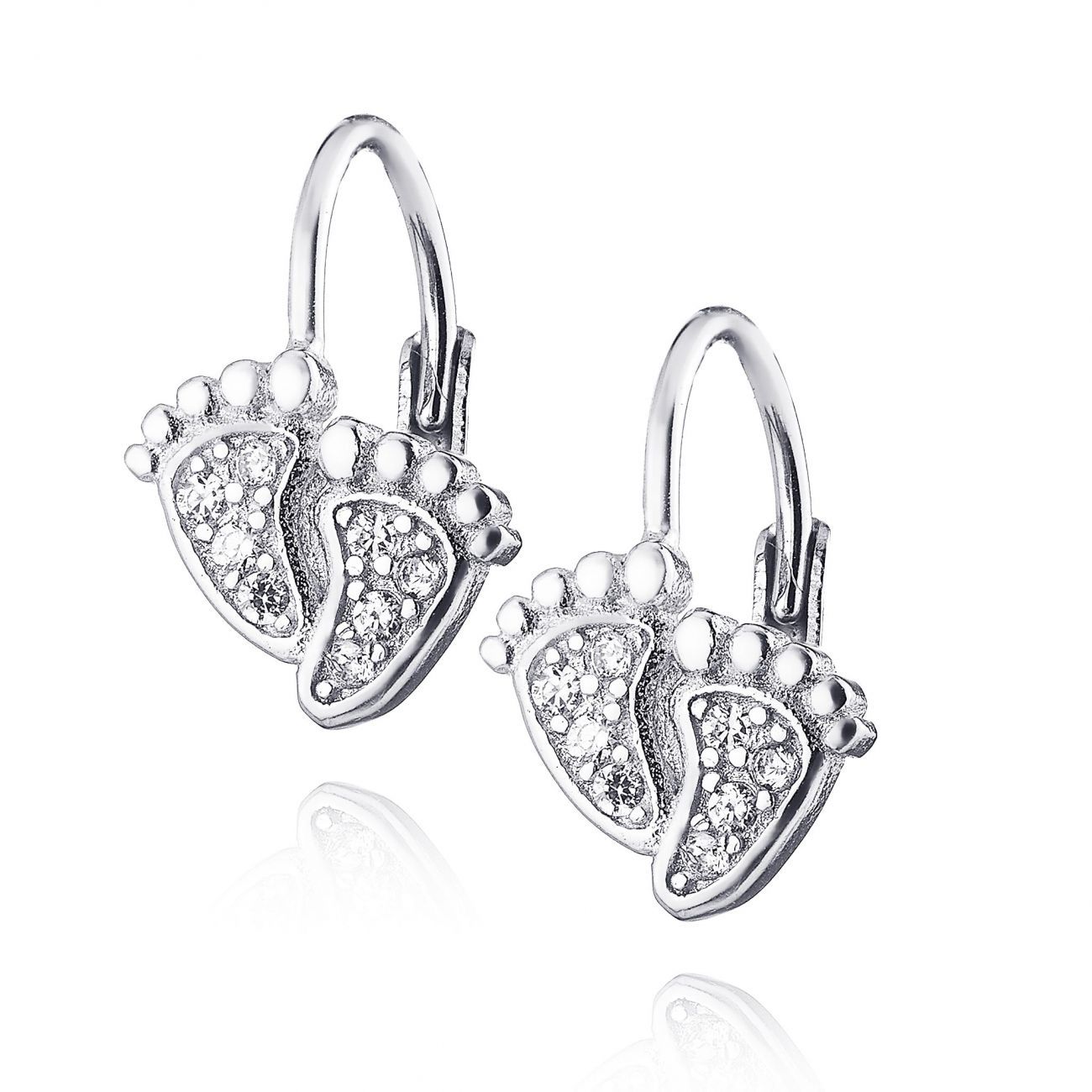 NUBIS Stříbrné dívčí náušnice stopy - NB-3199
