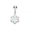Piercing do pupíku kytička (zlacená/růžová)