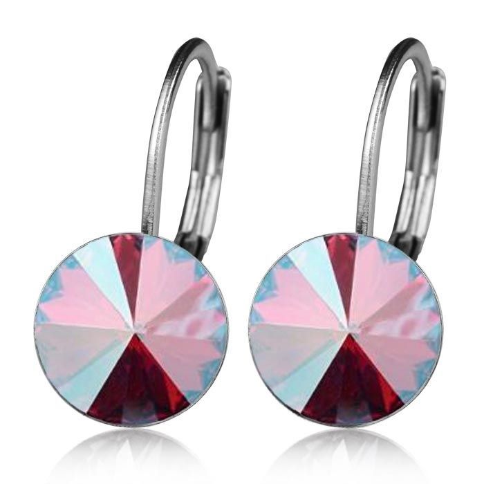 Levně NUBIS Ocelové náušnice s krystaly Swarovski, FUCHSIA SHIMMER - NBS08-FS