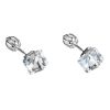 Stříbrné náušnice pecka s krystaly Swarovski bílá kostička 31030.1