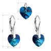 Sada šperků s krystaly Swarovski náušnice a přívěsek modrá srdce 39003.5 bermuda blue