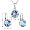 Sada šperků s krystaly Swarovski náušnice, řetízek a přívěsek modré kulaté 39140.3 sapphire