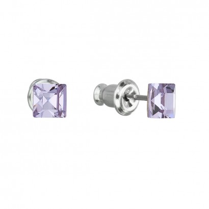 Náušnice bižuterie se Swarovski krystaly fialová čtverec 51052.3 violet
