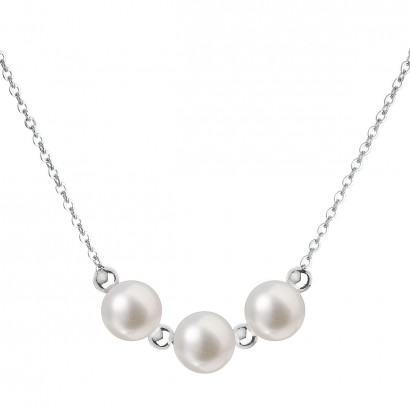 Perlový náhrdelník z pravých říčních perel bílý 22017.1