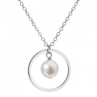 Perlový náhrdelník z pravých říčních perel bílý 22018.1