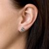 Stříbrné náušnice pecka s krystaly Swarovski bílé kulaté 31272.1