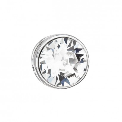 Stříbrný přívěsek s krystalem Swarovski bílý kulatý 34231.1