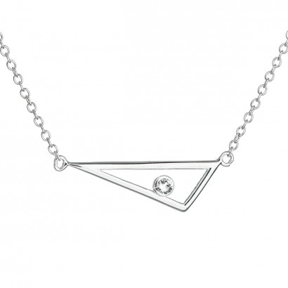 Stříbrný náhrdelník s krystalem Swarovski bílý 32059.1