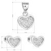 Sada šperků se zirkonem náušnice a přívěsek bílé srdce 19011.1 [1]