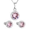 Sada šperků s krystaly Swarovski náušnice, řetízek a přívěsek růžové kulaté 39352.3 light rose