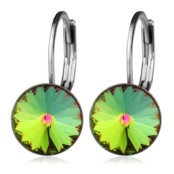 Levně NUBIS Ocelové náušnice s krystaly Swarovski, VITRAIL MEDIUM - NBS08-VM