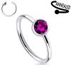 Piercing do nosu/ucha kruh se zirkonem (červená)