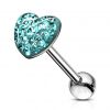 Piercing do jazyku - srdce (růžová)